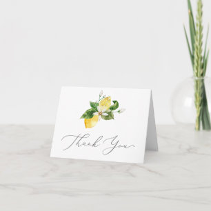 Modern Lemon Garden Wedding Thank You Card