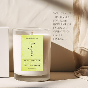 Modern Lemon Green Rustic Label