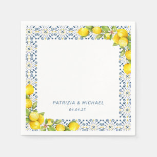  Modern Lemon Mediterranean Wedding  Napkin
