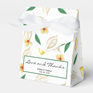 Modern Lemon Script Love and Thanks Wedding Favor Box