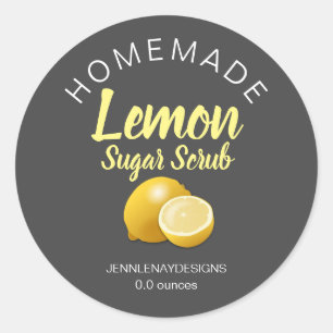 Modern Lemon Sugar Scrub Homemade DIY Labels