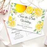 Modern Lemon Summer Wedding Save the Date Announcement Postcard<br><div class="desc">Watercolor lemon summer wedding save the date postcard. The text can be changed using right the "Details" menu. To fit everything to your needs please click the "Customize" button and you can text style and colour change. Please contact me if you need help, for matching items or you have special...</div>