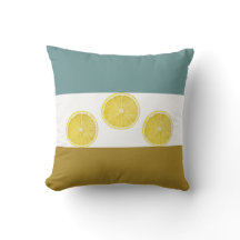 Modern Lemon Trio Throw Pillow