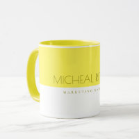 Modern Lemon Yellow Custom monogram Name and Job