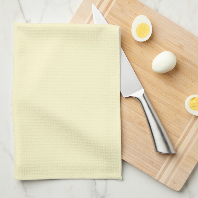 Modern Lemon Yellow Plain Solid Colour Kitchen Towel (Quarter Fold)