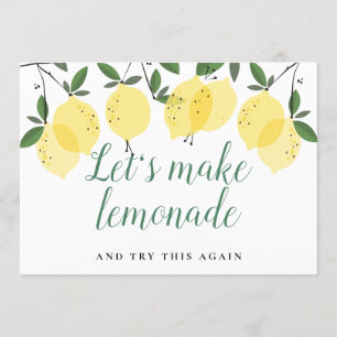 Modern Lemons Greenery Change The Date Card