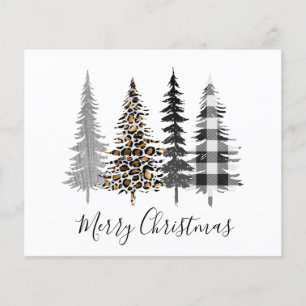 Modern Leopard and Plaid Christmas Holiday