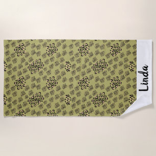 modern leopard animal print beach towel