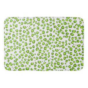 Modern Leopard Animal Print Pattern Green Bath Mat