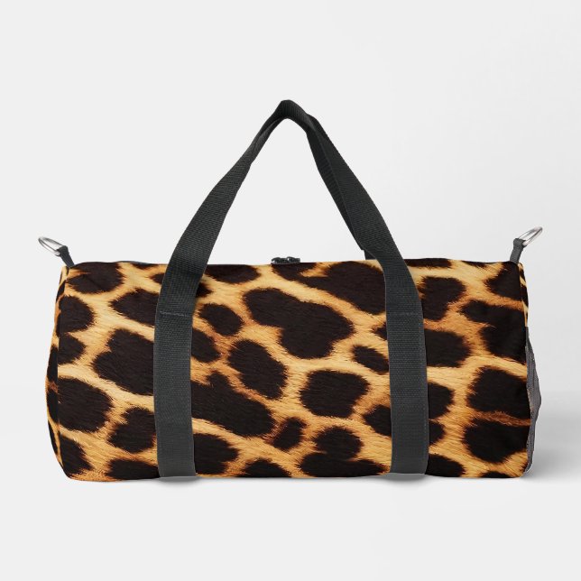 Modern Leopard Cat Animal Print Collection Duffle Bag (Front)