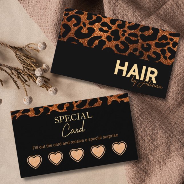 Modern Leopard Cheetah Beauty Salon loyalty card (Creator Uploaded)