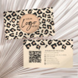 Modern Leopard Cheetah Custom Company Logo QR Code Business Card<br><div class="desc">This is a Modern Leopard Cheetah Custom Company Logo QR Code Business Card!</div>