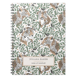 Modern Leopard Foliage Notebook