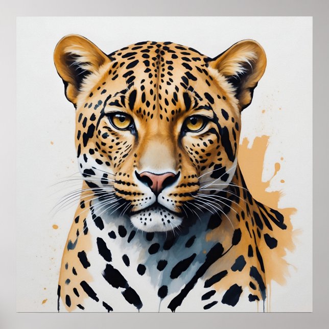 Modern Leopard Painting Wild Art Poster (Front)