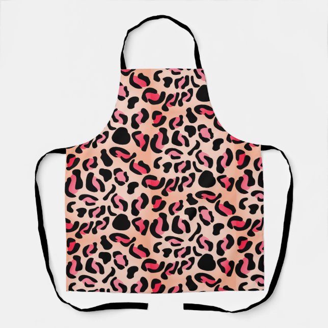 Modern Leopard Pattern Animal Print Apron (Front)