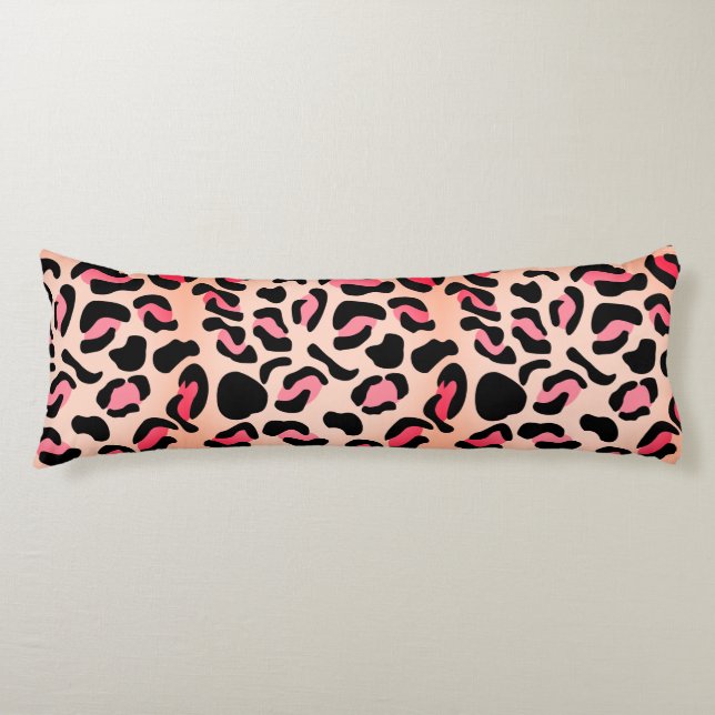 Modern Leopard Pattern Animal Print Body Pillow (Front)