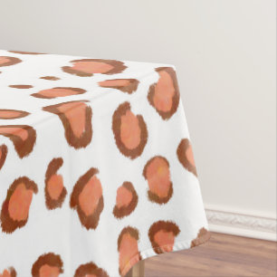 Modern Leopard Pattern Animal Print Red Tablecloth