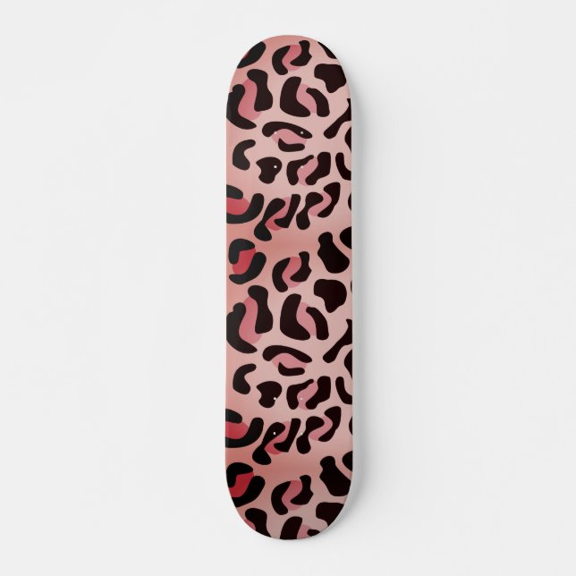 Modern Leopard Pattern Animal Skateboard (Front)