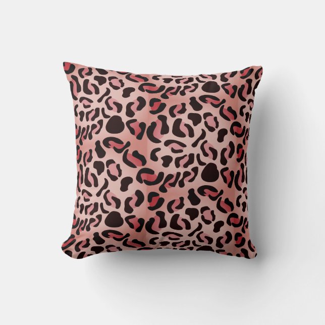 Modern Leopard Pattern Animal Throw Pillow (Front)