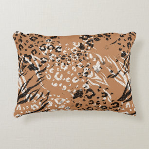 Modern leopard. Pattern. Background. Wild nature. Accent Pillow