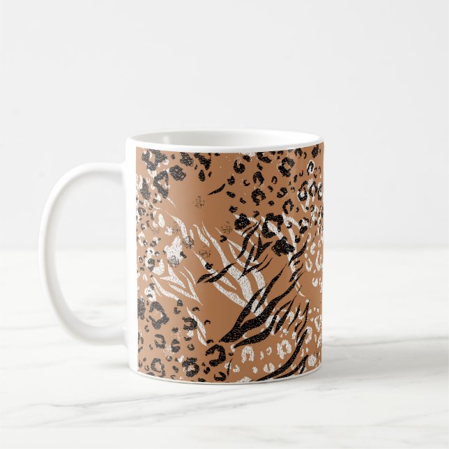 Modern leopard. Pattern. Background. Wild nature. Coffee Mug (Left)