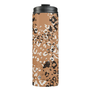 Modern leopard. Pattern. Background. Wild nature. Thermal Tumbler