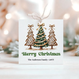Modern Leopard Pattern Christmas Custom Name Gift  Favour Tags