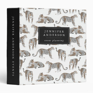 Modern Leopard Pattern Personalized Binder