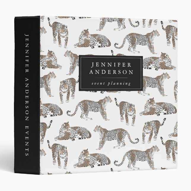 Modern Leopard Pattern Personalized Binder (Front/Spine)