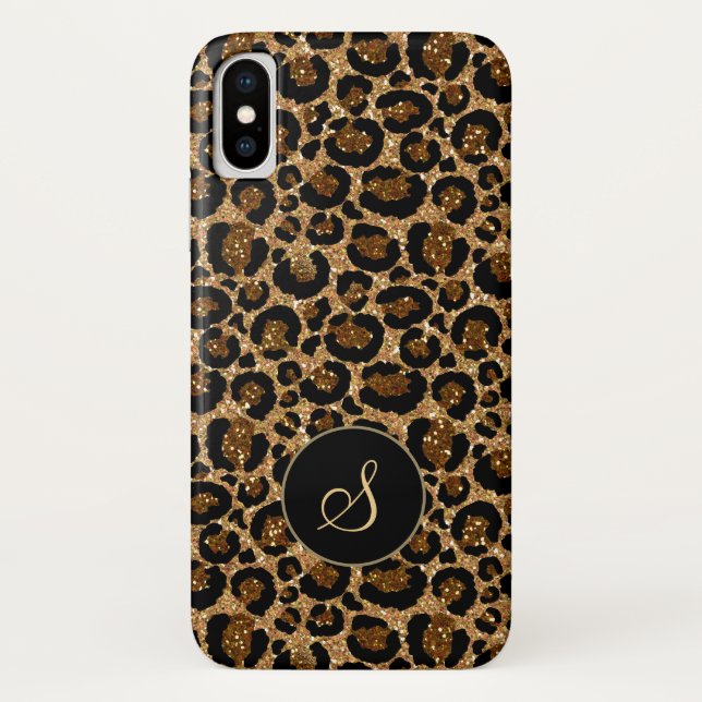 Modern leopard pattern with glitters Case-Mate iPhone case (Back)