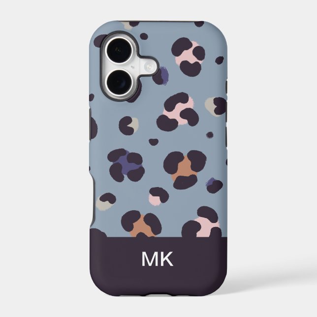 Modern Leopard Print Monogram Initial (Verso)