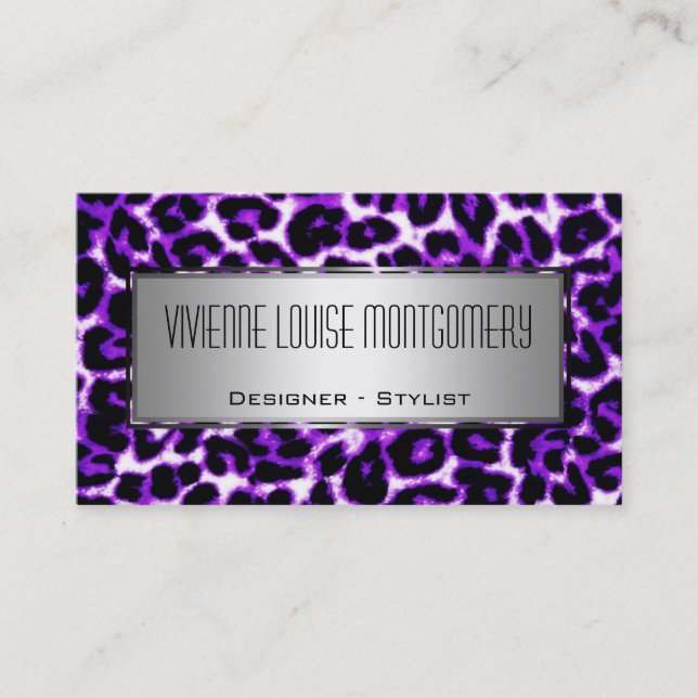 Modern Leopard Print Professional Business Card (Front)