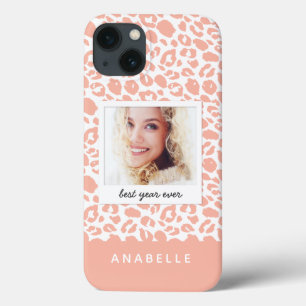 Modern leopard print vintage photo iPhone 13 case