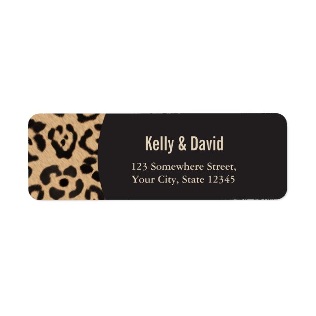 Modern Leopard Print Wedding Return Address (Front)