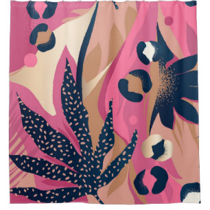 Modern Leopard Skin, Exotic Floral.