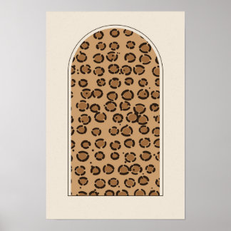 Modern Leopard Spots Arch Glam Bedroom Poster