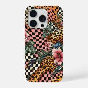 Modern Leopard & Tropical Floral Phone Case - Pink