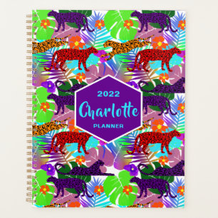Modern Leopard Tropical Jungle Personalized Planner