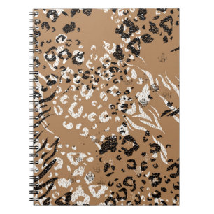 Modern leopard: wild nature pattern. notebook