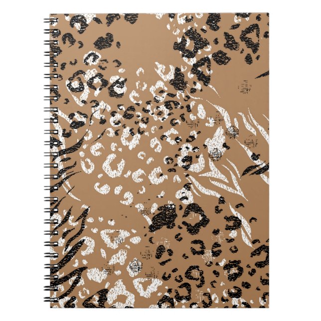 Modern leopard: wild nature pattern. notebook (Front)