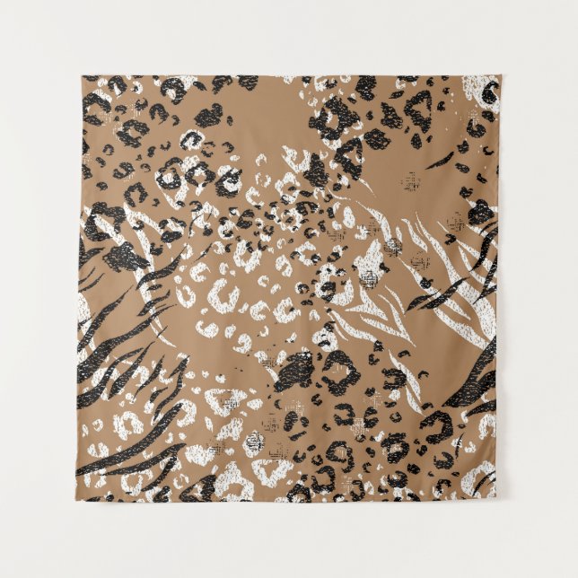 Modern leopard: wild nature pattern. tapestry (Front)