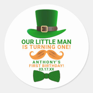 Modern Leprechaun St. Patrick's Any Age Birthday Classic Round Sticker