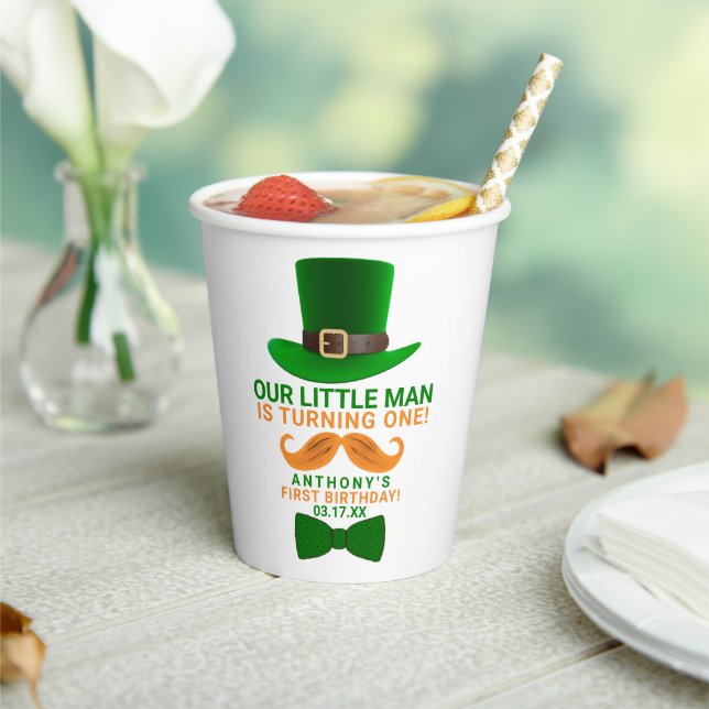 Modern Leprechaun St. Patrick's Any Age Birthday Paper Cups (Insitu)