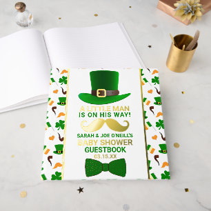 Modern Leprechaun St. Patrick's Day Baby Shower Guest Book
