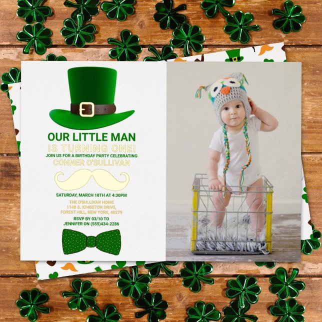 Modern Leprechaun St. Patrick's Day Birthday Photo (Creator Uploaded)