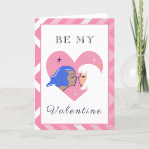Modern Lesbian Couple LGBTQ Valentine's Day Cute   Holiday Card