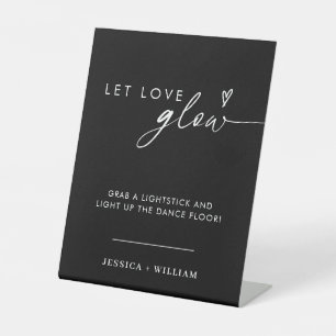 Modern Let Love Glow Wedding Glow Stick Sign