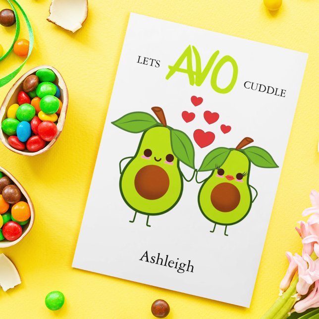 Modern | Lets Avo Cuddle | Valentines Day Holiday Card (Creator Uploaded)