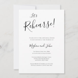 Modern Let's Rehearse Rehearsal Dinner Invitations