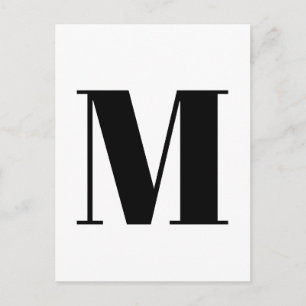 Modern Letter Custom Alphabet Minimalist Initial Postcard